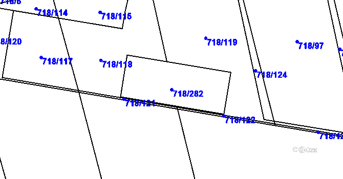 Parcela st. 718/282 v KÚ Dolní Měcholupy, Katastrální mapa