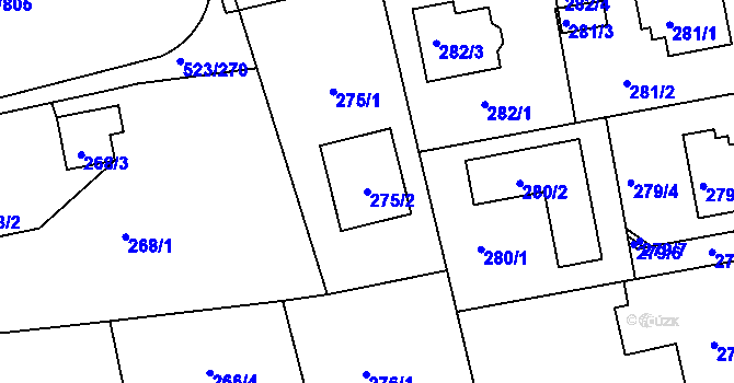 Parcela st. 275/2 v KÚ Horní Měcholupy, Katastrální mapa