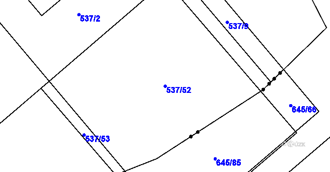 Parcela st. 537/52 v KÚ Horní Měcholupy, Katastrální mapa