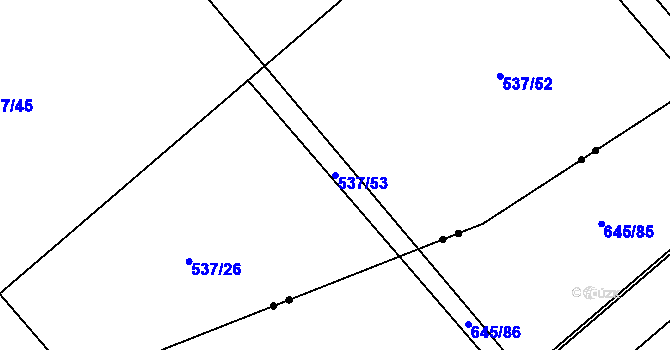 Parcela st. 537/53 v KÚ Horní Měcholupy, Katastrální mapa