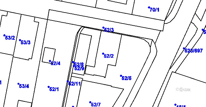 Parcela st. 52/2 v KÚ Horní Měcholupy, Katastrální mapa