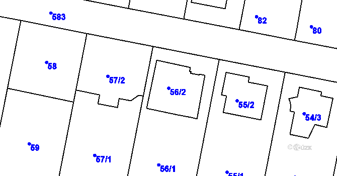 Parcela st. 56/2 v KÚ Horní Měcholupy, Katastrální mapa