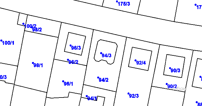 Parcela st. 94/3 v KÚ Horní Měcholupy, Katastrální mapa