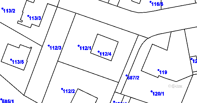 Parcela st. 112/4 v KÚ Horní Měcholupy, Katastrální mapa