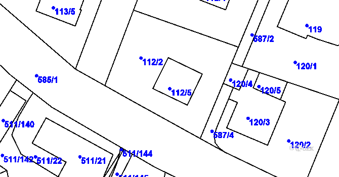 Parcela st. 112/5 v KÚ Horní Měcholupy, Katastrální mapa