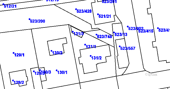 Parcela st. 131/1 v KÚ Horní Měcholupy, Katastrální mapa