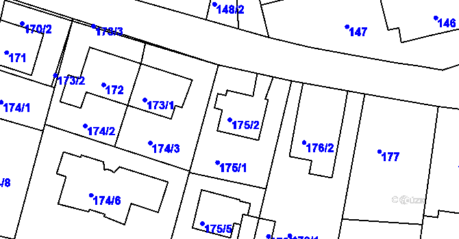 Parcela st. 175/2 v KÚ Horní Měcholupy, Katastrální mapa