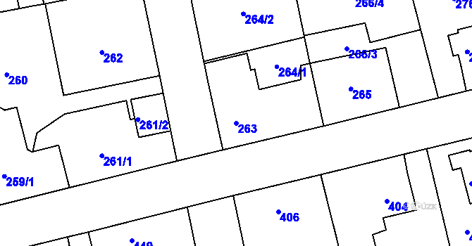 Parcela st. 263 v KÚ Horní Měcholupy, Katastrální mapa