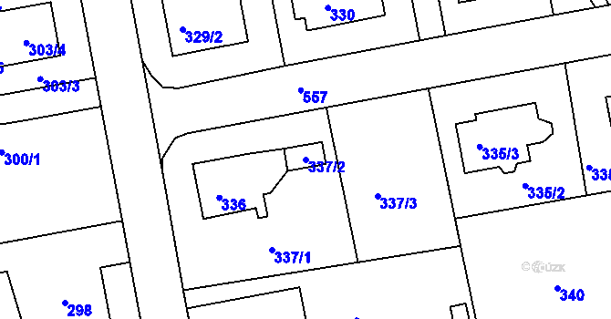 Parcela st. 337/2 v KÚ Horní Měcholupy, Katastrální mapa