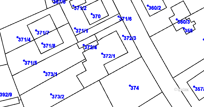 Parcela st. 372/1 v KÚ Horní Měcholupy, Katastrální mapa