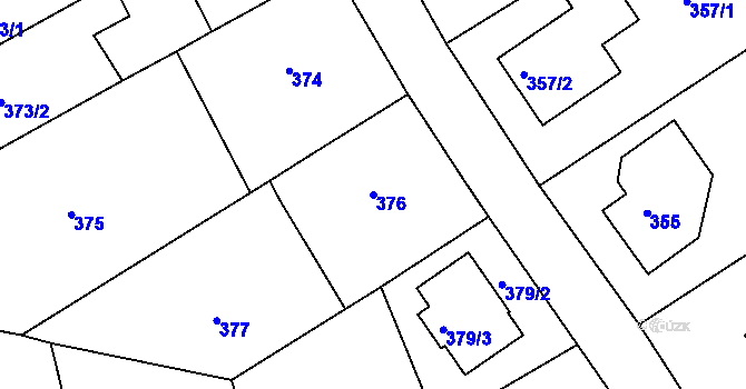 Parcela st. 376 v KÚ Horní Měcholupy, Katastrální mapa