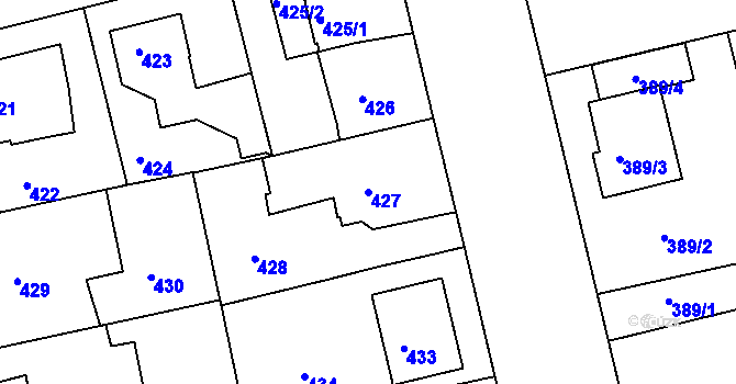 Parcela st. 427 v KÚ Horní Měcholupy, Katastrální mapa