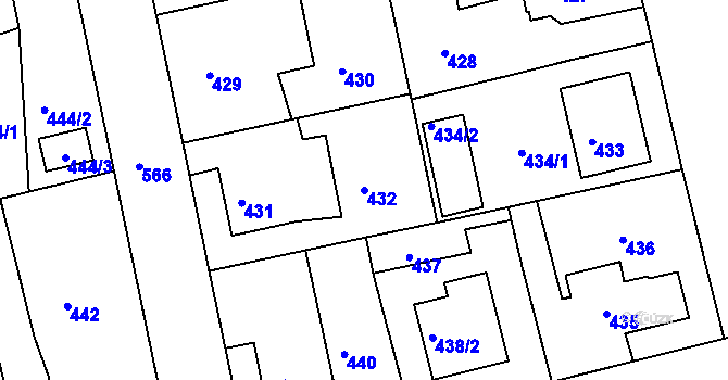 Parcela st. 432 v KÚ Horní Měcholupy, Katastrální mapa