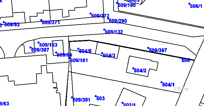 Parcela st. 504/3 v KÚ Horní Měcholupy, Katastrální mapa