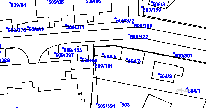 Parcela st. 504/5 v KÚ Horní Měcholupy, Katastrální mapa