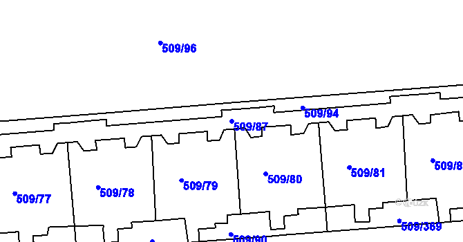 Parcela st. 509/87 v KÚ Horní Měcholupy, Katastrální mapa