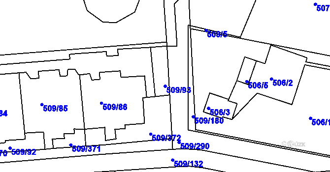 Parcela st. 509/93 v KÚ Horní Měcholupy, Katastrální mapa