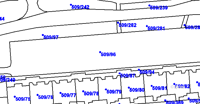 Parcela st. 509/96 v KÚ Horní Měcholupy, Katastrální mapa