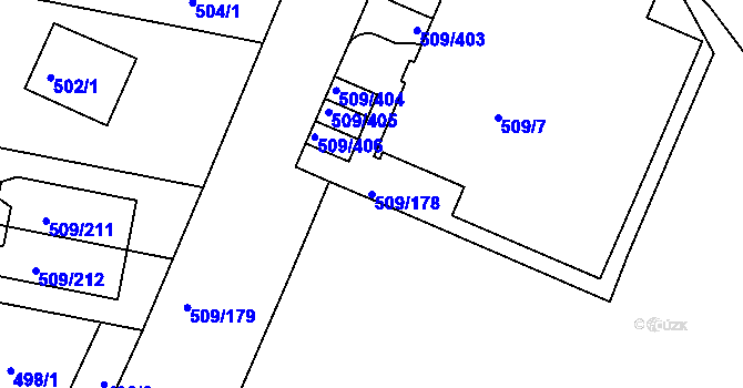 Parcela st. 509/178 v KÚ Horní Měcholupy, Katastrální mapa