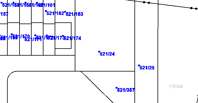 Parcela st. 521/24 v KÚ Horní Měcholupy, Katastrální mapa