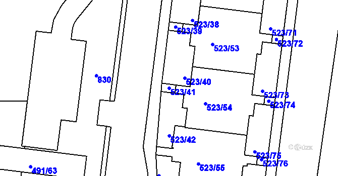 Parcela st. 523/41 v KÚ Horní Měcholupy, Katastrální mapa