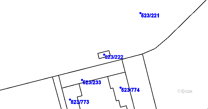Parcela st. 523/222 v KÚ Horní Měcholupy, Katastrální mapa