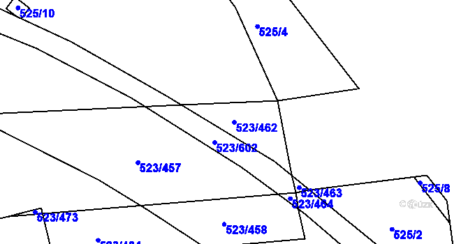 Parcela st. 523/462 v KÚ Horní Měcholupy, Katastrální mapa