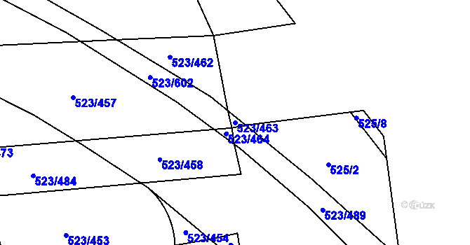 Parcela st. 523/463 v KÚ Horní Měcholupy, Katastrální mapa