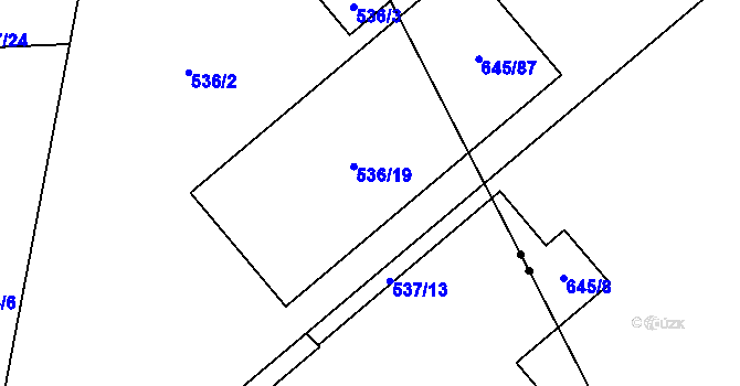 Parcela st. 536/7 v KÚ Horní Měcholupy, Katastrální mapa