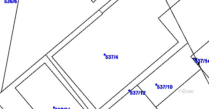 Parcela st. 537/4 v KÚ Horní Měcholupy, Katastrální mapa