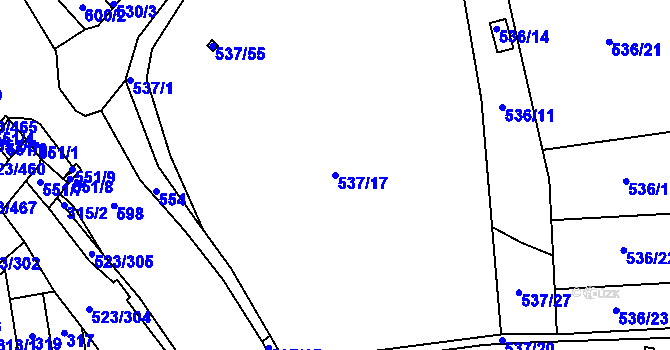Parcela st. 537/17 v KÚ Horní Měcholupy, Katastrální mapa