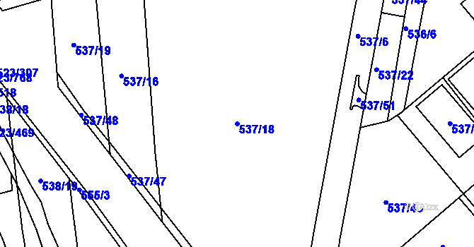 Parcela st. 537/18 v KÚ Horní Měcholupy, Katastrální mapa