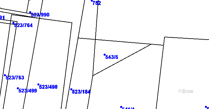 Parcela st. 543/5 v KÚ Horní Měcholupy, Katastrální mapa