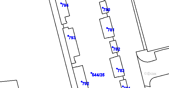 Parcela st. 544/22 v KÚ Horní Měcholupy, Katastrální mapa