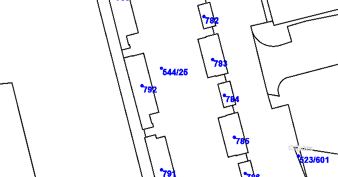 Parcela st. 544/24 v KÚ Horní Měcholupy, Katastrální mapa