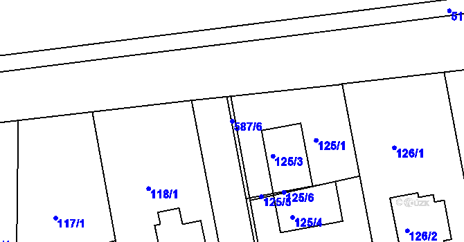 Parcela st. 587/6 v KÚ Horní Měcholupy, Katastrální mapa