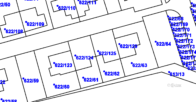 Parcela st. 622/125 v KÚ Horní Měcholupy, Katastrální mapa