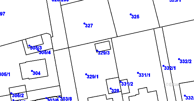 Parcela st. 329/3 v KÚ Horní Měcholupy, Katastrální mapa