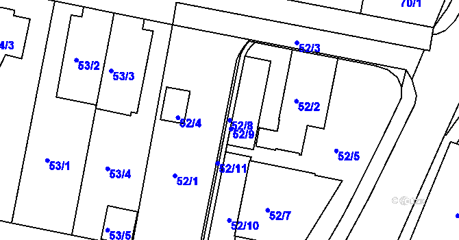 Parcela st. 52/8 v KÚ Horní Měcholupy, Katastrální mapa