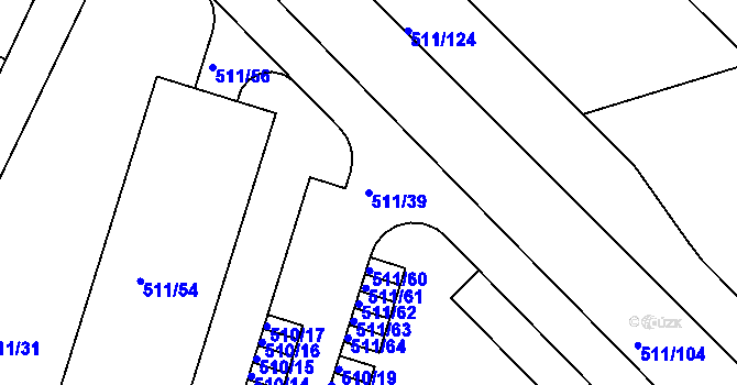 Parcela st. 511/39 v KÚ Horní Měcholupy, Katastrální mapa