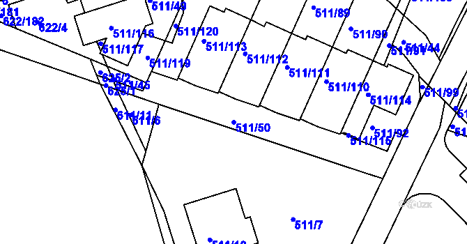 Parcela st. 511/50 v KÚ Horní Měcholupy, Katastrální mapa