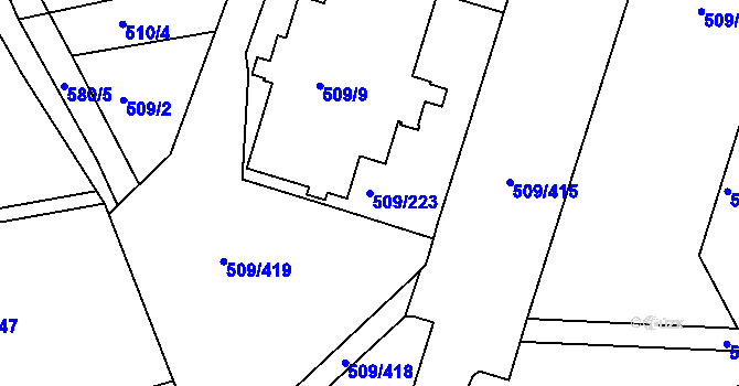 Parcela st. 509/223 v KÚ Horní Měcholupy, Katastrální mapa