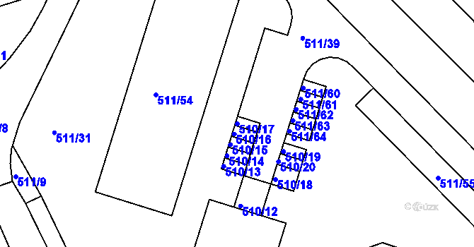 Parcela st. 510/17 v KÚ Horní Měcholupy, Katastrální mapa