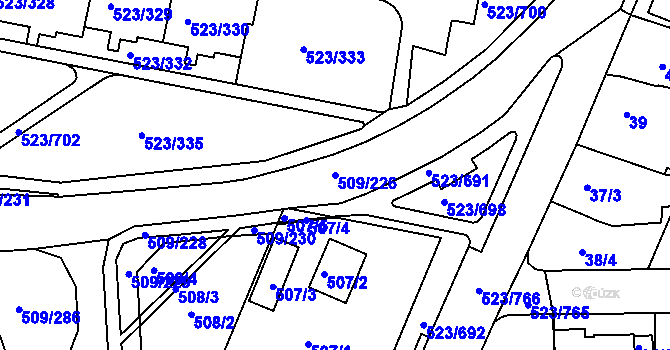 Parcela st. 509/226 v KÚ Horní Měcholupy, Katastrální mapa