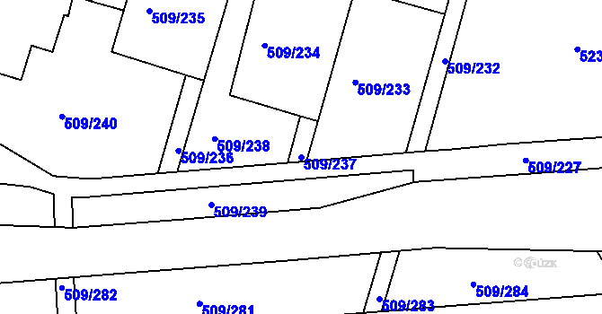 Parcela st. 509/237 v KÚ Horní Měcholupy, Katastrální mapa