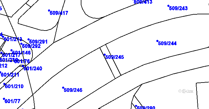 Parcela st. 509/245 v KÚ Horní Měcholupy, Katastrální mapa