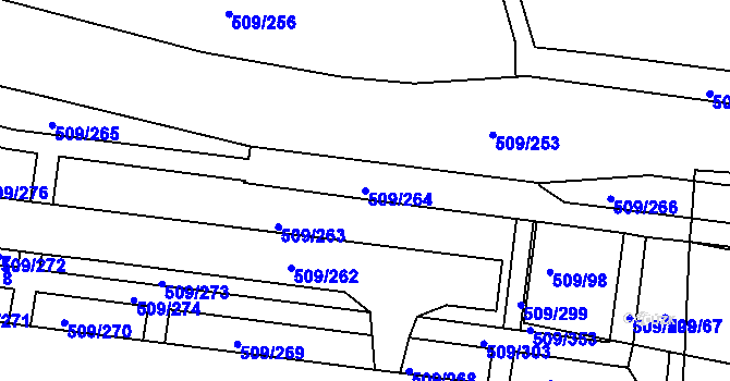 Parcela st. 509/264 v KÚ Horní Měcholupy, Katastrální mapa