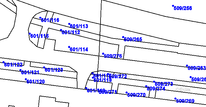 Parcela st. 509/276 v KÚ Horní Měcholupy, Katastrální mapa