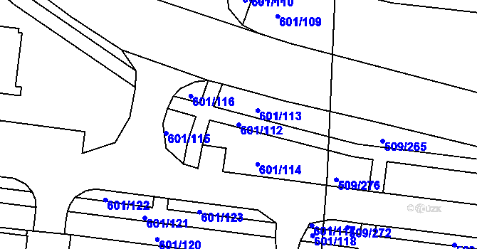Parcela st. 601/112 v KÚ Horní Měcholupy, Katastrální mapa