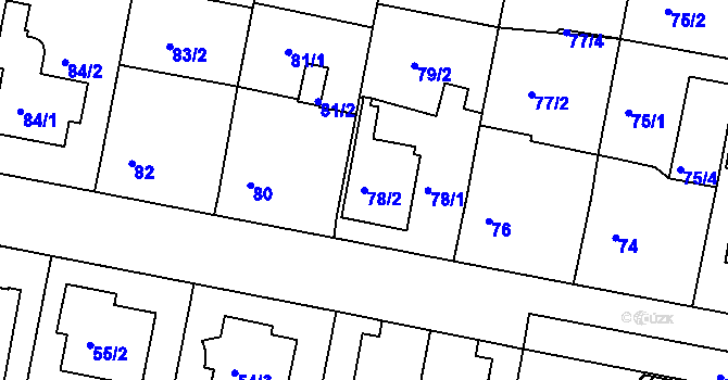 Parcela st. 78/2 v KÚ Horní Měcholupy, Katastrální mapa